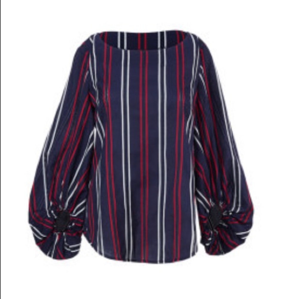 CAbi Red, White and Blue Flag Blouse size L